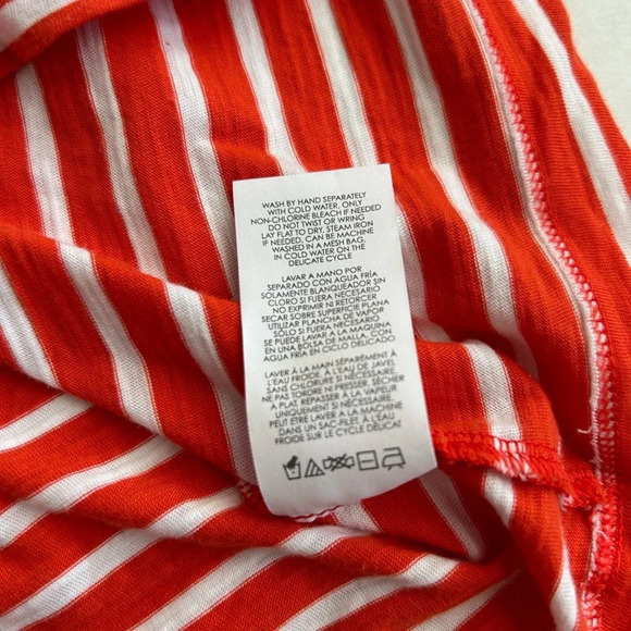 CAbi Women's Orange White Striped Cotton Poolside Tee # 5984 Small - Picture 10 of 11